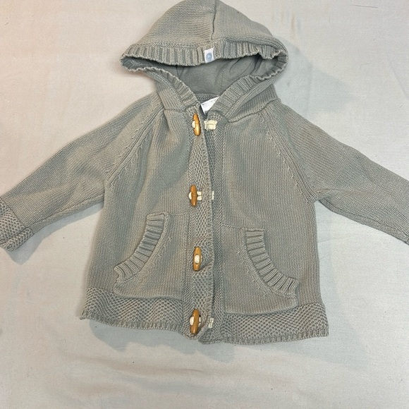 Beba Bean White Knit Baby Cardigan Sweater/hoodie - Picture 1 of 6